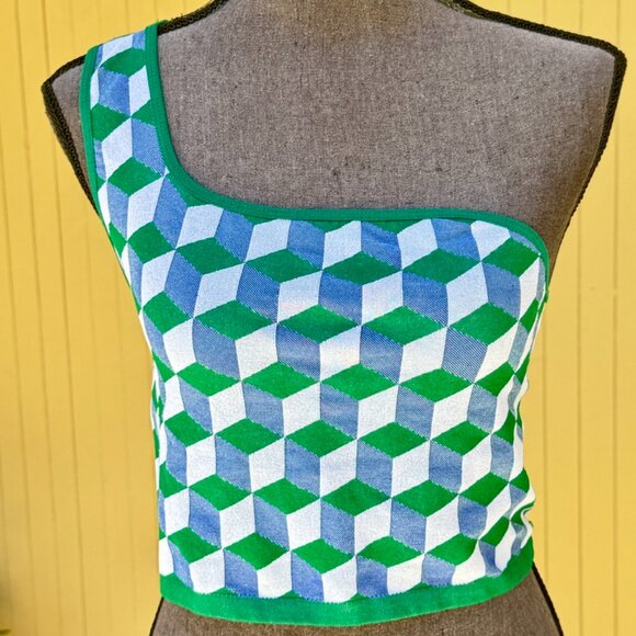 Free People FP Movement Free Throw One Shoulder Jacquard Bra Crop Top XL - Picture 5 of 5